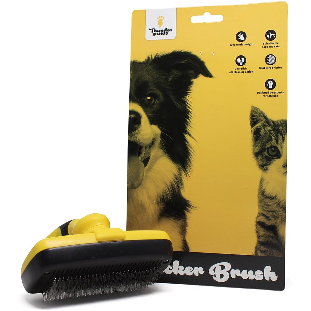 Thunderpaws Self Cleaning Pet Slicker Brush 2 Thunderpaws Self Cleaning Pet Slicker Brush